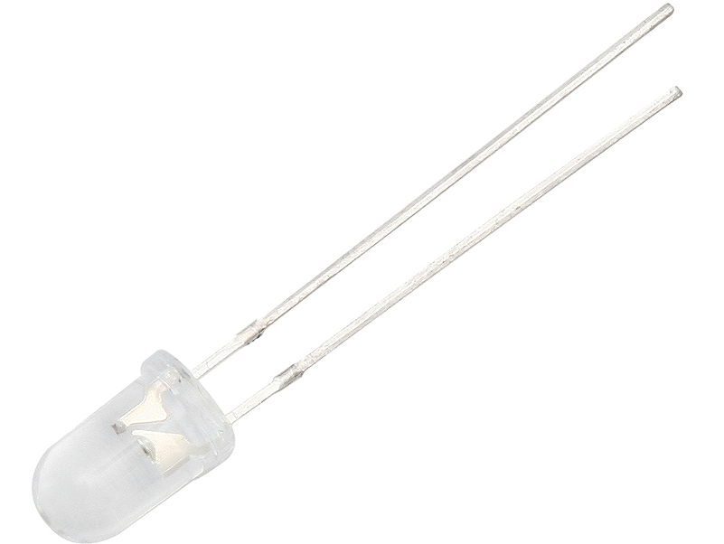 LED Diode - 5mm - Transparant warm wit - Per stuk LED Diode - 5mm - Transparant warm wit - Per stuk